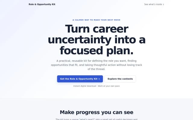 Role & Opportunity Kit