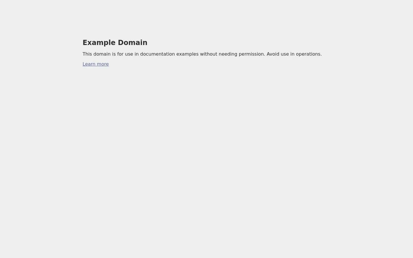 Landing page screenshot of example.com