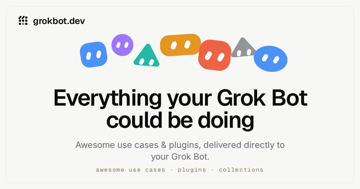 Social preview (og:image) of grokbot.dev