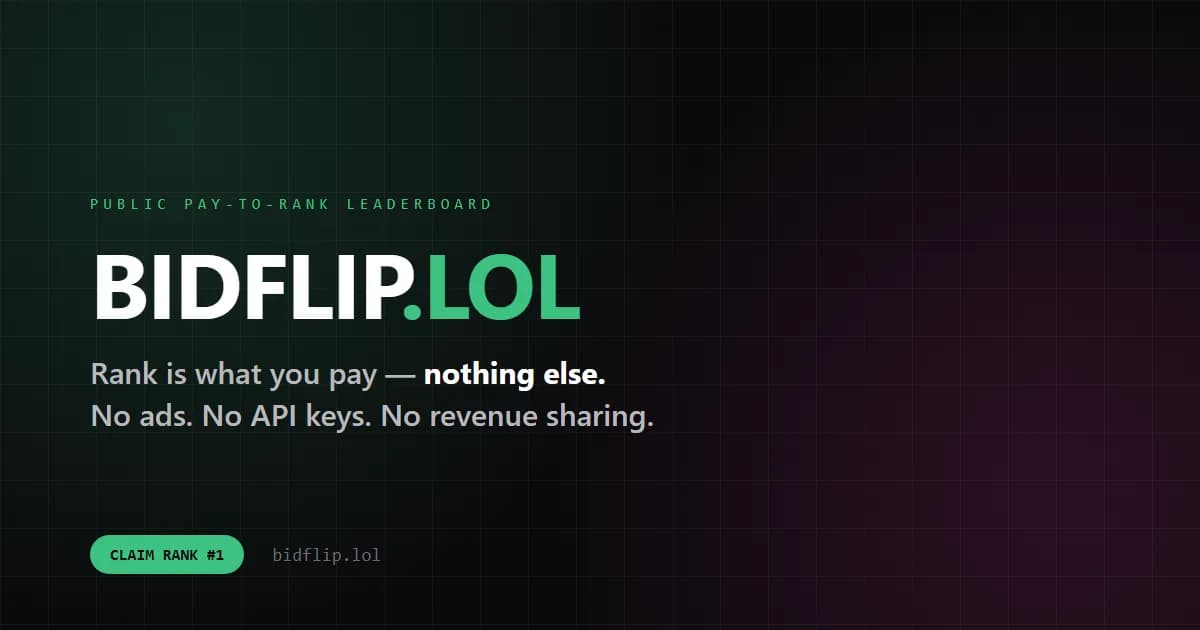 Social preview (og:image) of bidflip.lol
